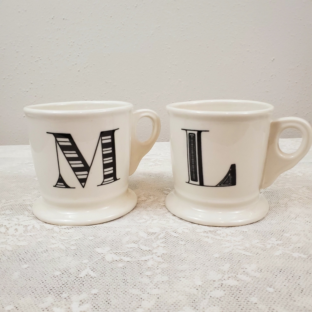 ANTHROPOLOGIE  Initial M and L Coffee Mug!